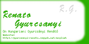 renato gyurcsanyi business card