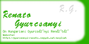 renato gyurcsanyi business card